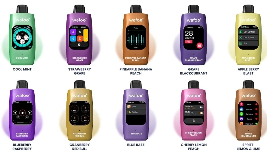 unterschiedliche Farbe und Geschmack des Vapes