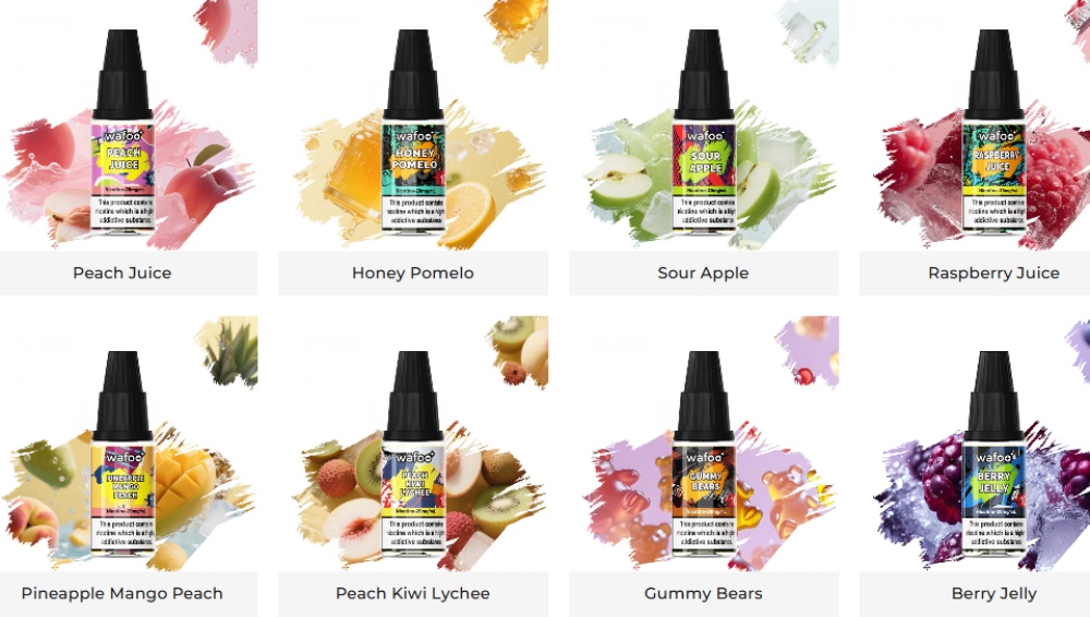 different flavor of the e-liquid