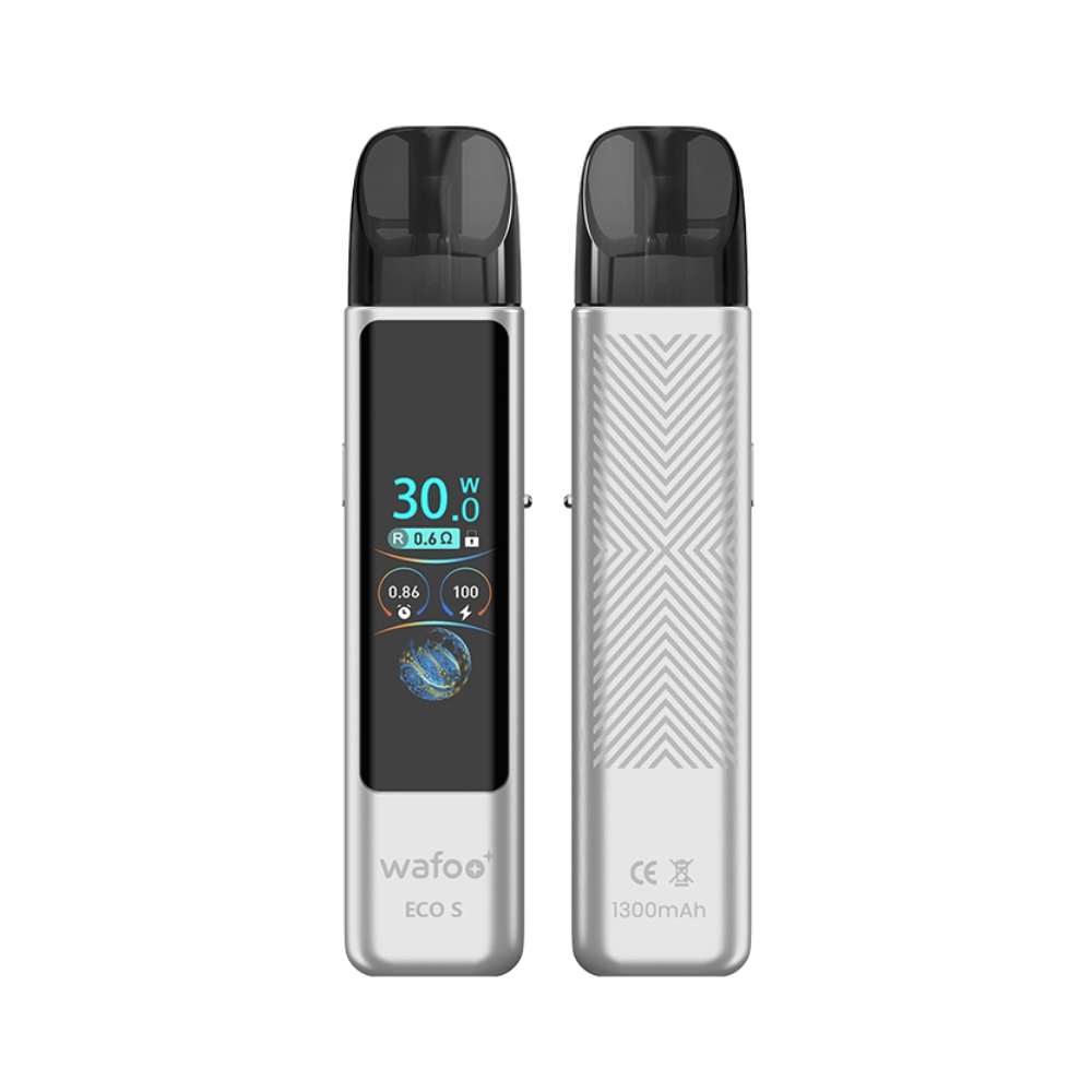 refillable pod kit featuring a smart TFT color screen displaying adjustable wattage settings for precision vaping