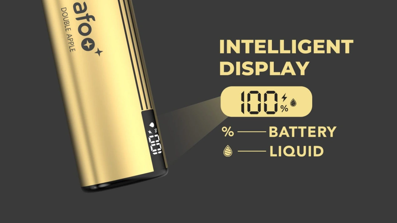 Disposable Vape Screen Showing Battery and E-Liquid Status